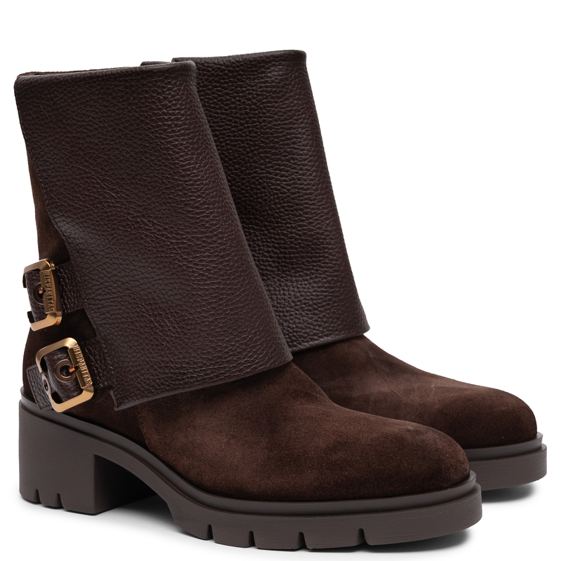 Hispanitas Leather Boots Buckled Ankle Brown HI265074