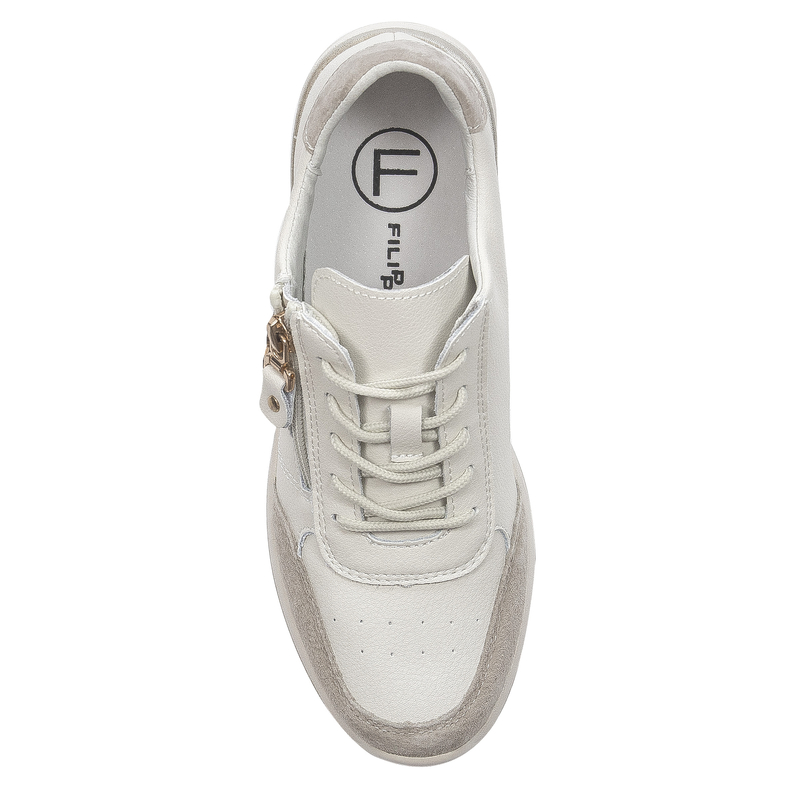 Filippo Półbuty Sneakersy damskie skórzane Beżowe