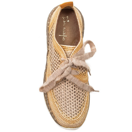 Maciejka Yellow Straw Flat Shoes
