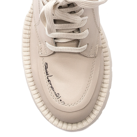 Botki Venezia Beige skórzane Beżowe