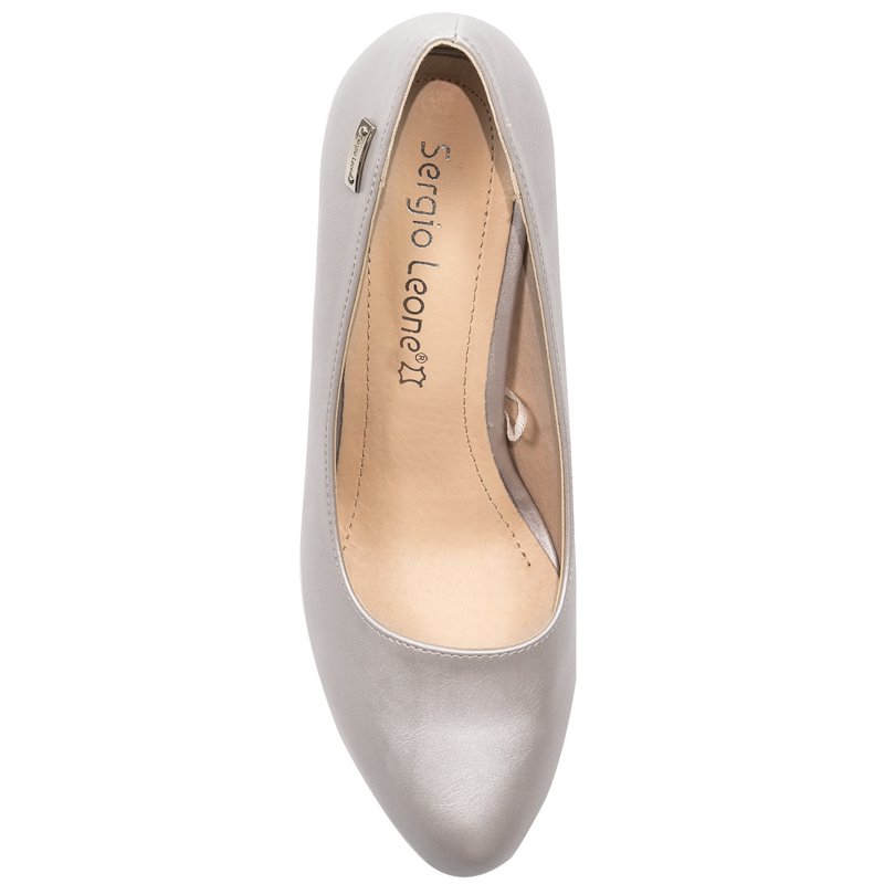 Sergio Leone PB130 Silver Pearl Pumps