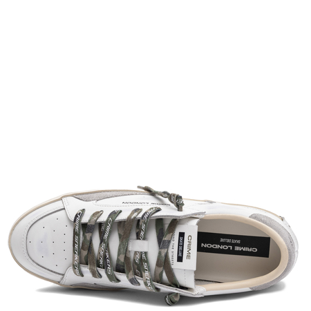 Crime London SK8 DELUXE Leather Sneakers White 9108PP8.10