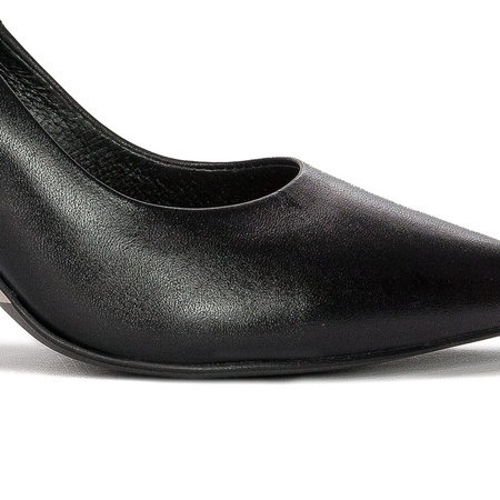 Visconi women's black leather heels Pumps