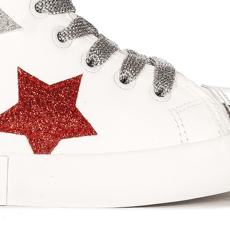 Big Star Trampki dziecięce dziewczęce wysokie White białe