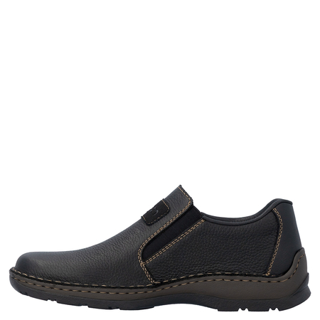 Rieker Leather Slip-On Men’s Shoes Classic Black 05370-00