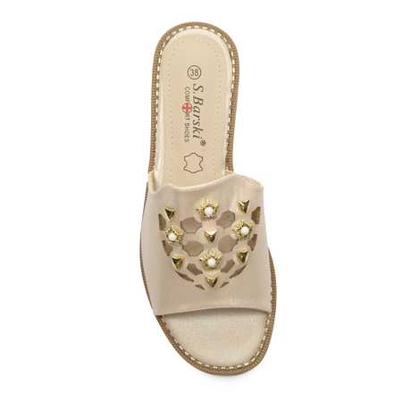 S.Barski Women's Slides Gold