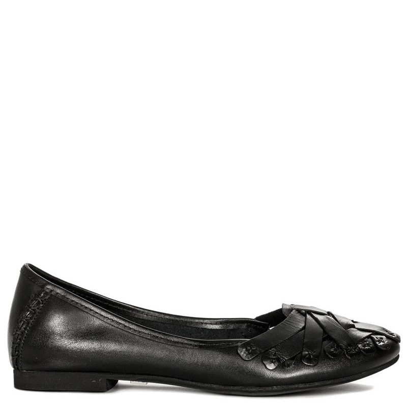 Maciejka Leather Woven Ballerinas On Flat Sole Black 01358-01/00-0