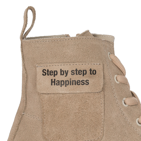 Leather Boccato boots on a Beige platform