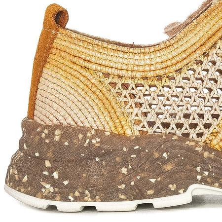 Maciejka Yellow Straw Flat Shoes