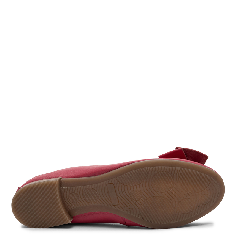 Maciejka Leather Ballet Flats With Bow Flats Pink P6802-15/00-0