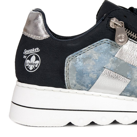 Rieker Buty damskie sneakersy Pazifik/Heaven/Silver czarne