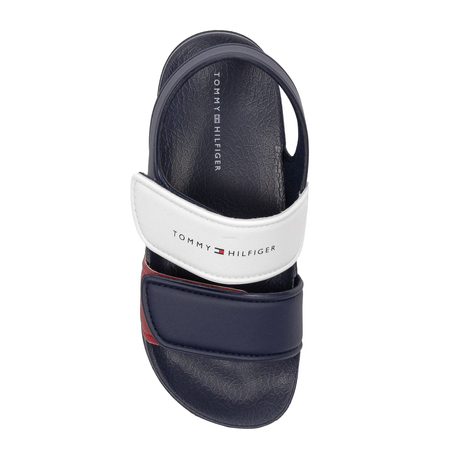 Tommy Hilfiger Kids' Velcro Sandals, Blue and White, T1X2-1172Y019