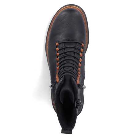 Rieker Insulated Lace-Up Ankle Boots With Zipper Black 72653-00-BLACK