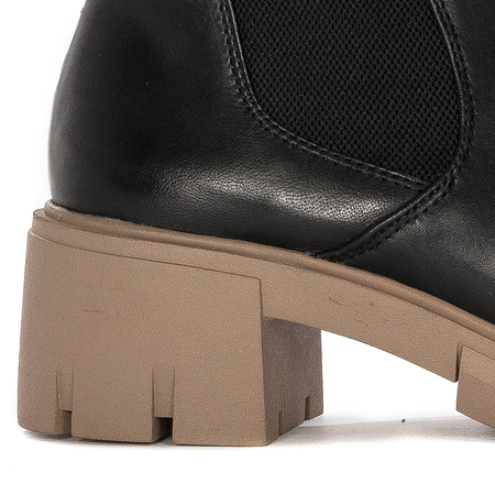 Tamaris Black Comb Leather Boots