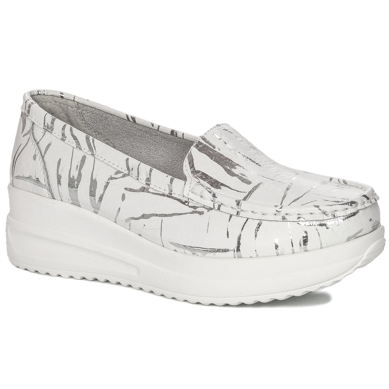 Artiker White & Silver Women's Flat Shoes