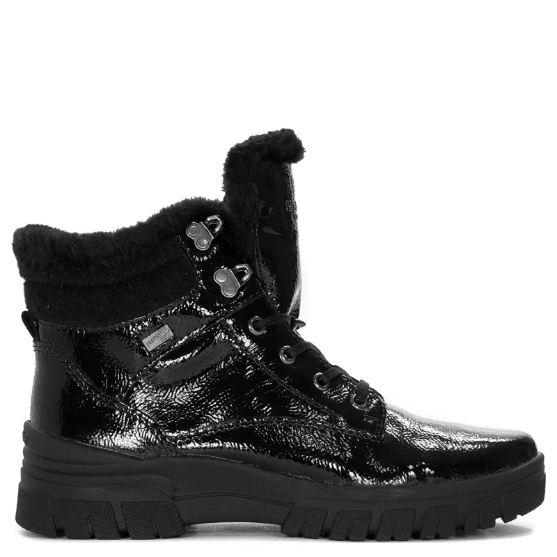 Remonte Women's Black Pattented Warmed Boots