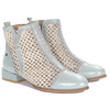 Maciejka leather perforated ankle boots with side zip light blue 06397-34/00-1