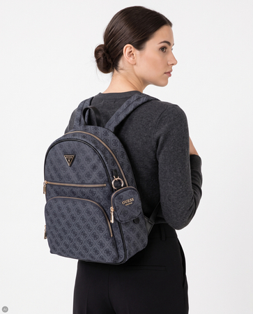 Guess Adrian Logo City Backpack Monogram Black TWNB2168350-BLACK