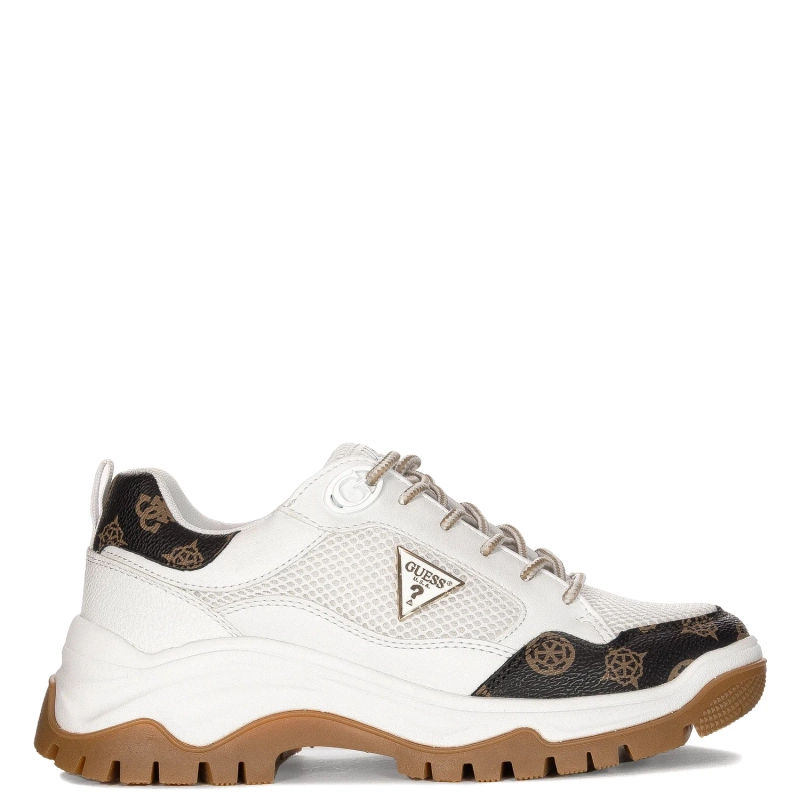 Guess Sneakersy damskie White Brown biało - brązowe