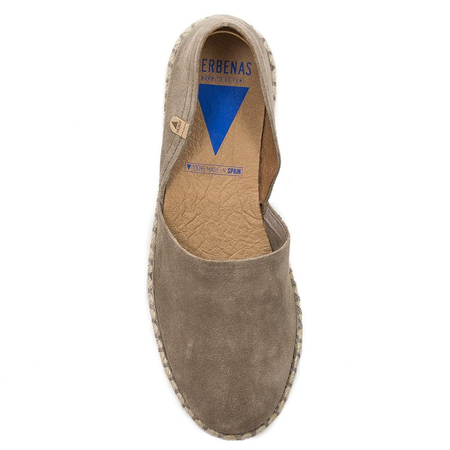 Verbenas Carmen Espadryle Damskie Zamszowe D'Orsay Beżowe CARMEN-SER-PIEDRA