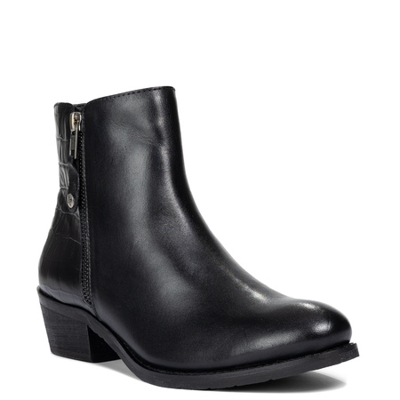 Maciejka Double-Zip Leather Ankle Boots Block Heel Black H7170-01/00-7