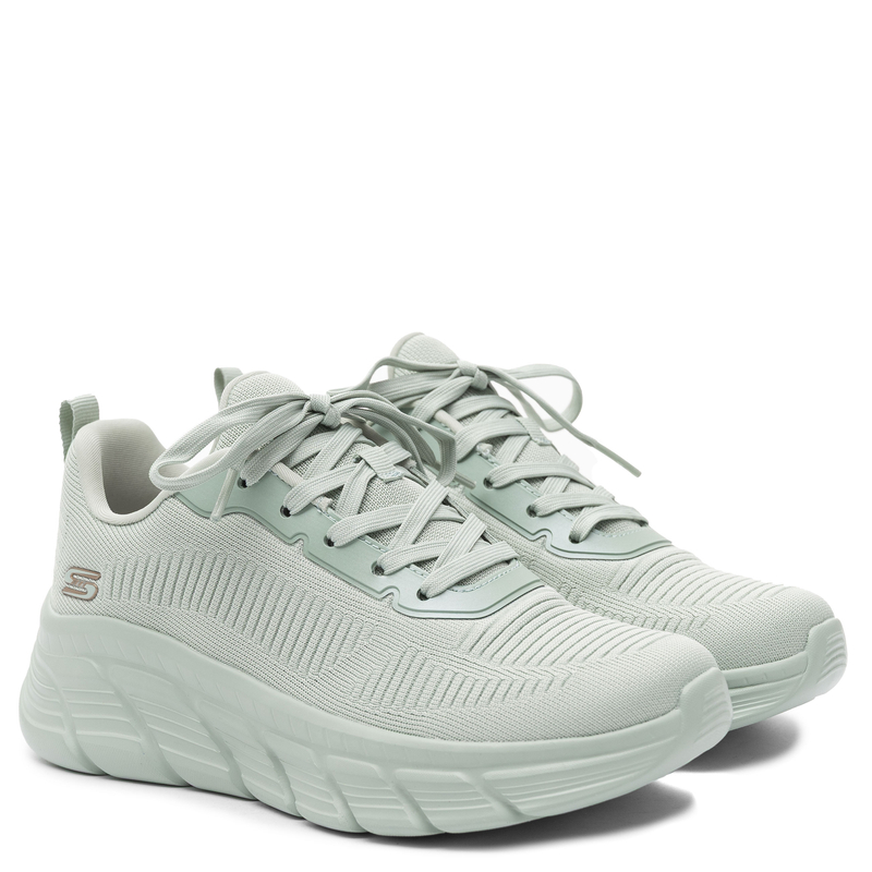 Skechers BOBS Sport Squad Chaos Lightweight Memory Foam Trainers Sage Green 117385-SAGE