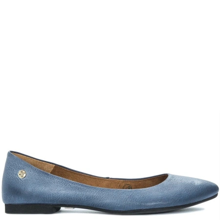 Maciejka Leather Almond-Toe Ballet Flats Navy-Jeans 04100-17/00-8