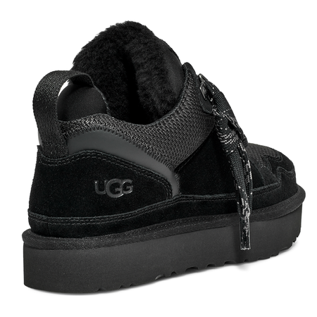 UGG Skórzano-Tekstylne Ocieplane Sneakersy Damskie Na Platformie Czarne W Lowmel Black 1144032 