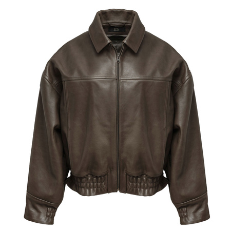 OPRA Leather Bomber Jacket Oversized Olive OP-KU-BOMBER-OLIVE
