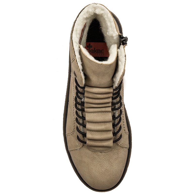 Rieker Y3420-60 Beige Lace-up Boots