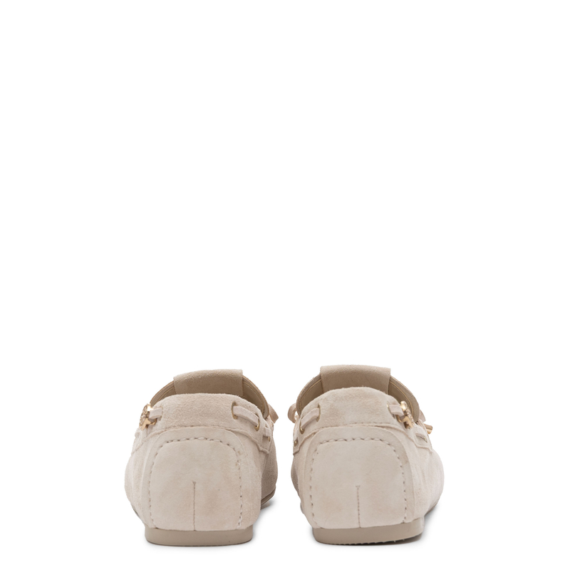Guess Zamszowe Mokasyny Damskie z Kokardką Beżowe FLPAISSUE14 BEIGE