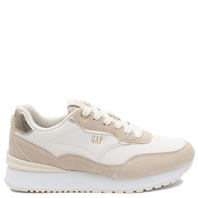 GAP Women's Platform Sneakers White Gold Details GPW6135300049