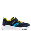 Geox boys’ breathable sneakers with hook-and-loop navy J36GBA-C0657