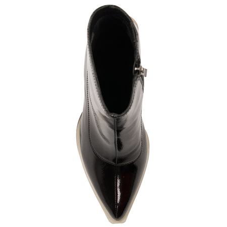 S.Barski Women's boots ankle boots black lacquered