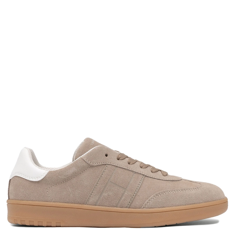 Tommy Hilfiger Suede Women’s Low Lace-Up Sneakers Beige Off White T3X9-34082-1840A360