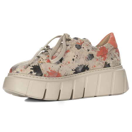 Maciejka leather women’s platform sneakers artistic print multicolor 06891-18/00-8