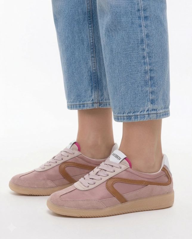 Verbenas Women's Pink Leather Sneakers 9802451069ANT