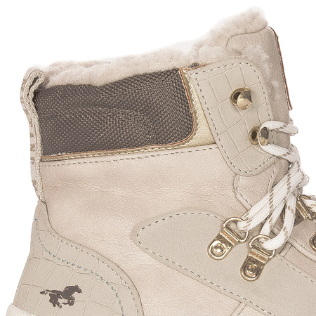 Mustang Botki damskie ocieplane Ivory
