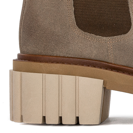 Maciejka Botki na platformie jasny brąz