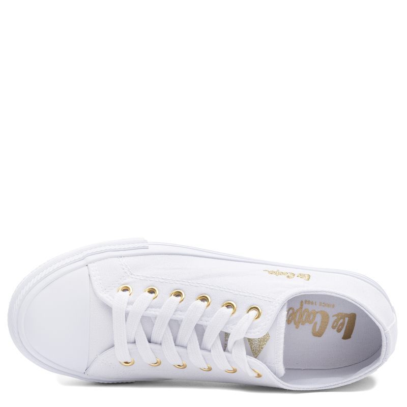 Lee Cooper Trampki ze Złotym Logo Białe LCW-26-02-4056L