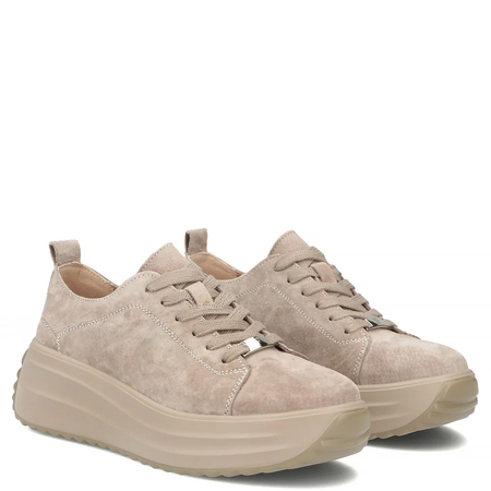 Filippo Skórzane Sneakersy Damskie Beżowe DP8339/26 BE