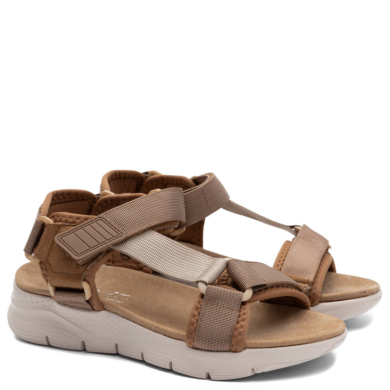Artiker Women's Sporty Fabric Platform Sandals Brown 58C1231