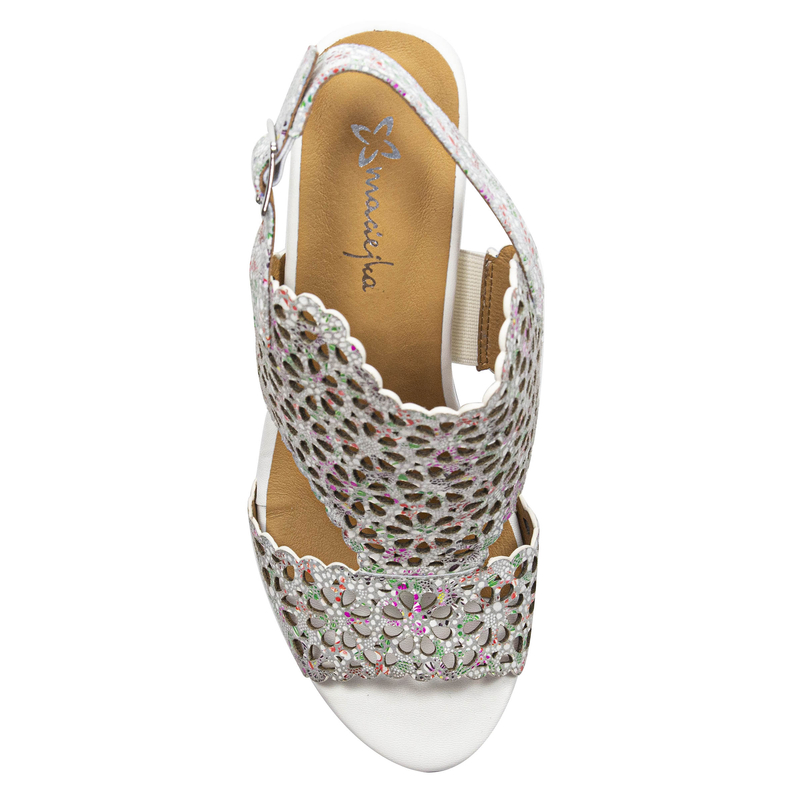 Maciejka N6518-11/00-1 White + Flowers Sandals