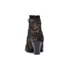 Laura Vita Heeled Ankle Boots Boho Floral With Zipper Black ELCODIEO-224-CAFE