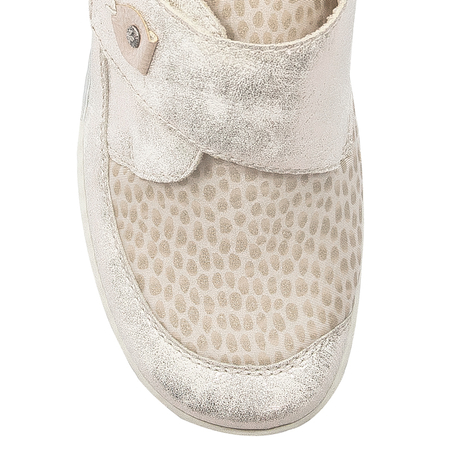 Rieker Women's Velcro Beige Combi Flat Shoes