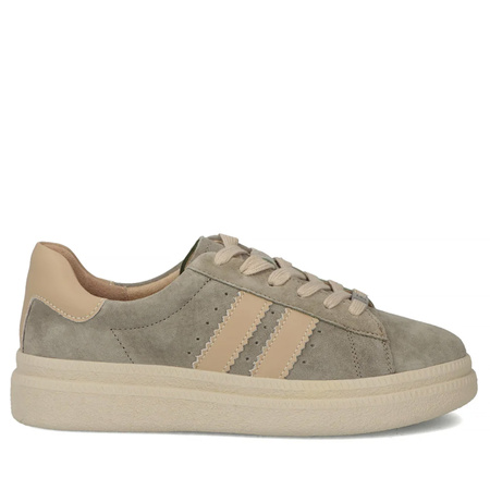 Filippo Women's Leather Platform Shoes, Suede, Khaki DP7499-26-KH