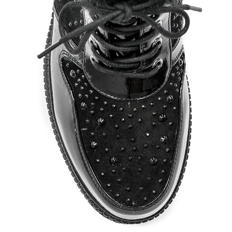 Botki Rieker 93312-00 Black ocieplane na platformie Czarne