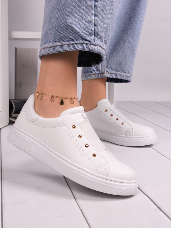 Tommy Hilfiger Damskie Sneakersy Białe Wsuwane