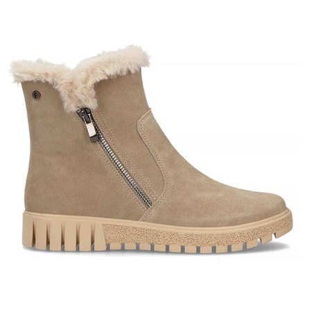 Filippo Beige Suede Leather Ankle Boots for Women