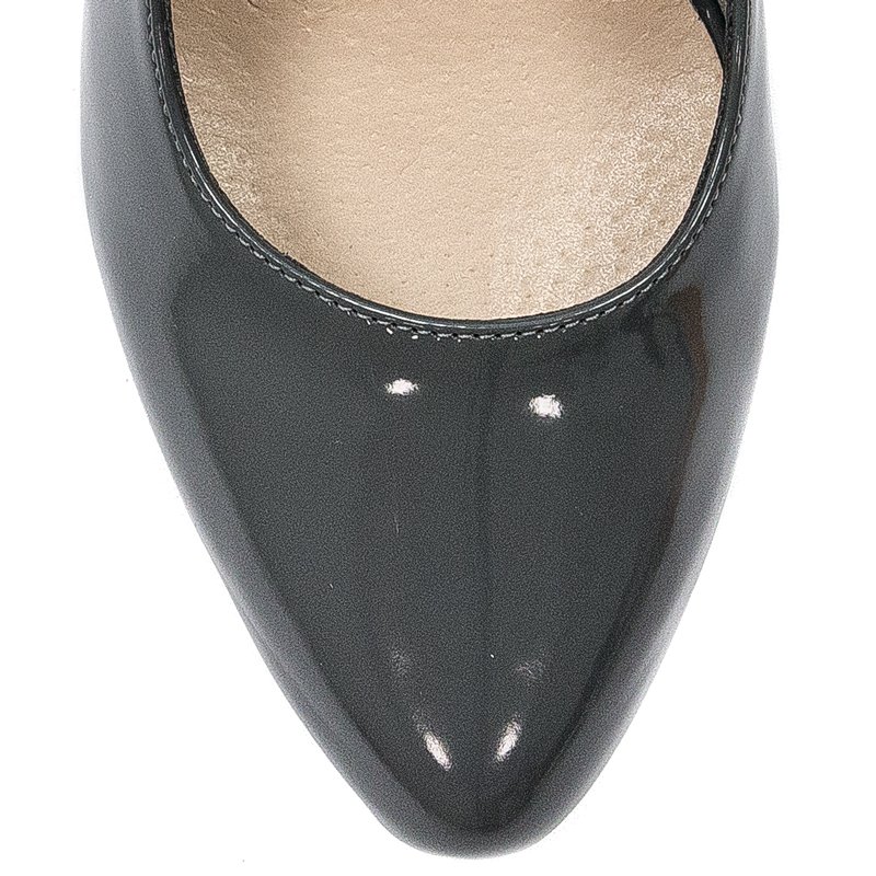 Sergio Leone 1457 Ciemny Szary Lakier Grey Pumps